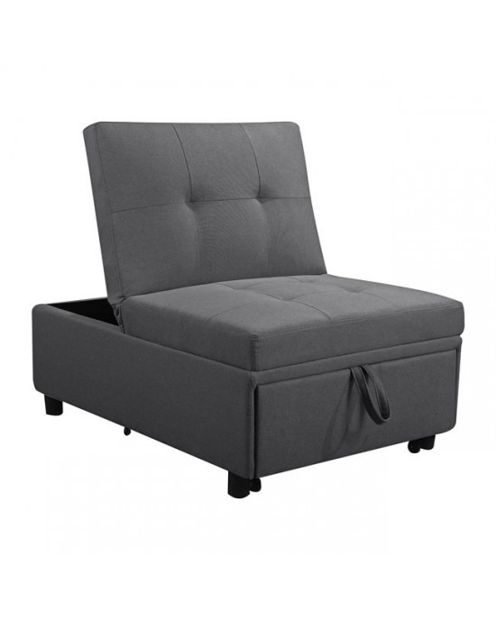 Ε9921,01 IMOLA Chair-Bed / Fabric Dark Grey
