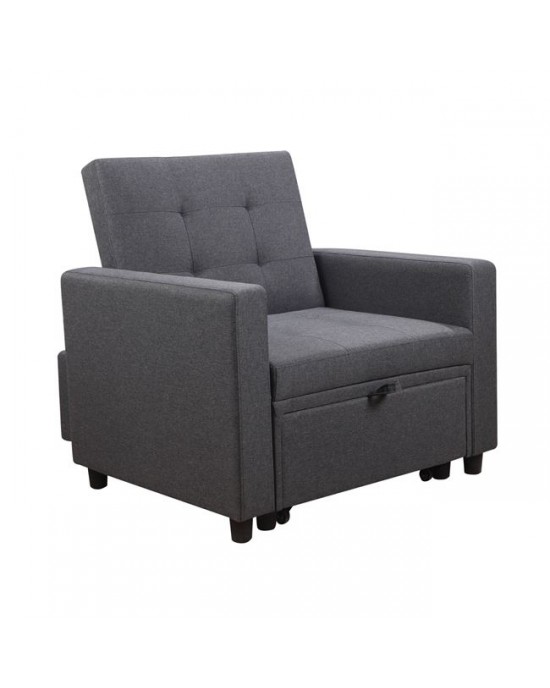 Ε9921,11 IMOLA Armchair-Bed Dark Grey Fabric