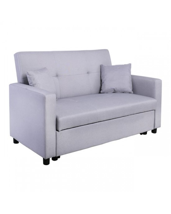 Ε9921,22 IMOLA Sofa 2-Seater - Bed Light Grey Fabric
