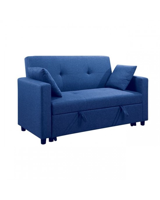Ε9921,24 IMOLA Καναπές - Κρεβάτι Σαλονιού - Καθιστικού, 2Θέσιος Ύφασμα Μπλε 154x100x93 (Κρεβ.130x190x44)cm