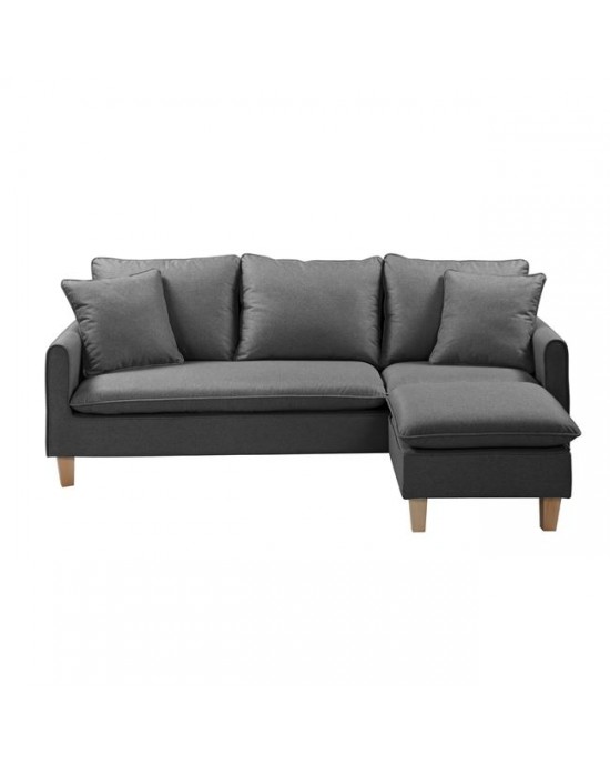 Ε9925,1 ELISA Reversible Corner Sofa Fabric Dark Grey