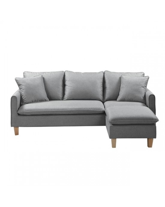 Ε9925,3 ELISA Reversible Corner Sofa Fabric Light Grey