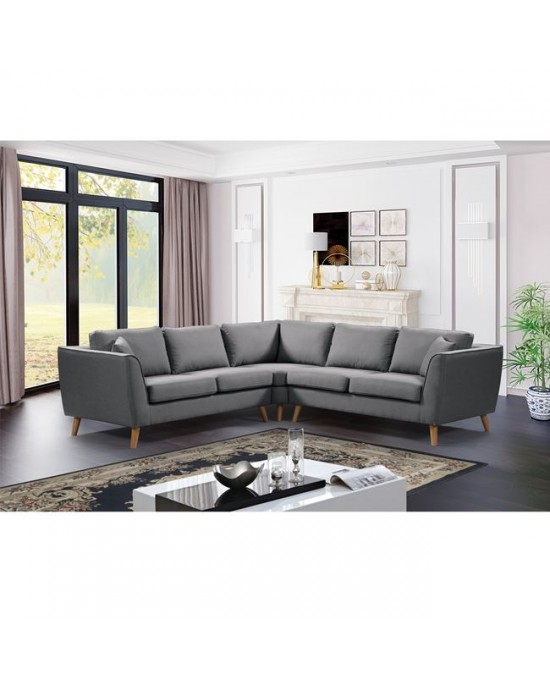Ε9927,1 ATLANTIC Corner Sofa Fabric Grey