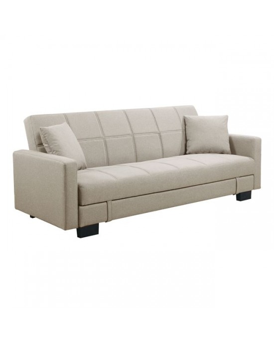 Ε9928,3 KELSO Καναπές - Κρεβάτι με Αποθηκευτικό Χώρο, 3Θέσιος, Ύφασμα Cappuccino 197x81x80cm Bed:105x176x38cm