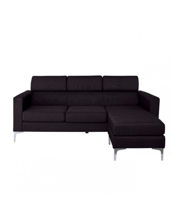 Ε9929,2 DOVER Reversible Corner Sofa Black Fabric