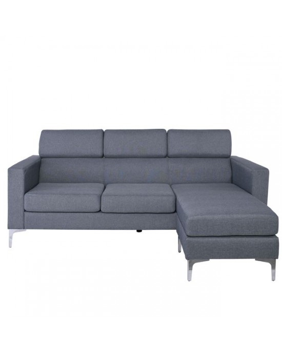 Ε9929,4 DOVER Reversible Corner Sofa Grey Fabric