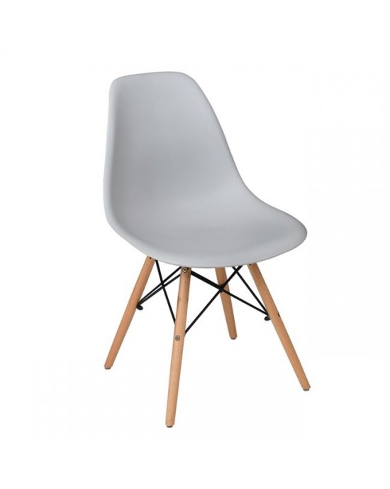 ΕΜ123,01P ART Wood Chair PP Grey 1 pack / 4 pcs