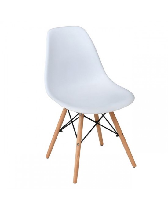 ΕΜ123,1P ART Wood Chair PP White 1 pack / 4 pcs