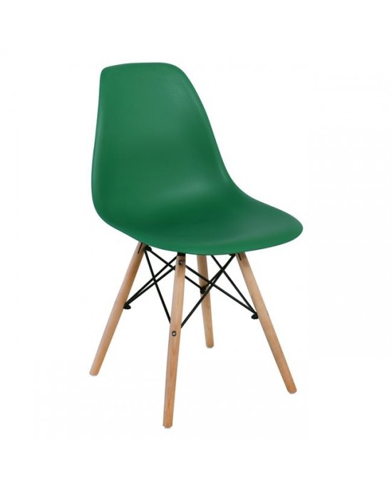 ΕΜ123,4W ART Wood Chair PP Light Green 1 pack / 4 pcs