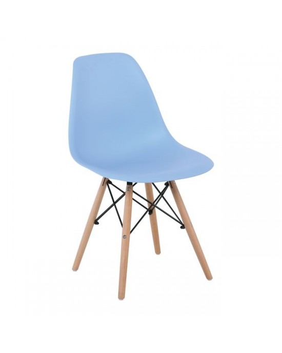 ΕΜ123,5W ART Wood Chair PP Light Blue 1 pack / 4 pcs