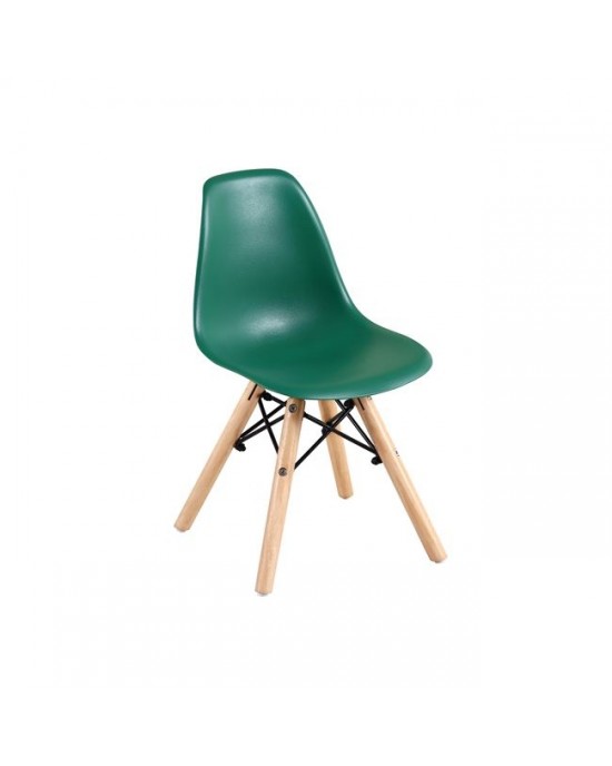 ΕΜ123,ΚG ART Wood Kid Chair PP Green 1 pack / 4 pcs