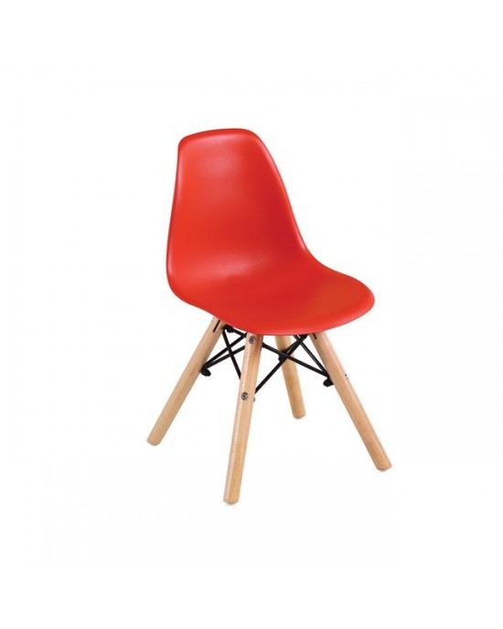 ΕΜ123,ΚR ART Wood Kid Chair PP Red 1 pack / 4 pcs