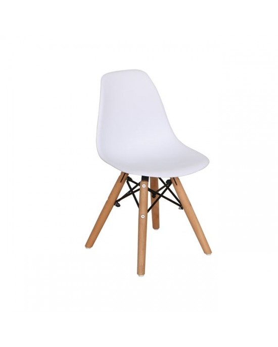 ΕΜ123,ΚW ART Wood Kid Chair PP White 1 pack / 4 pcs