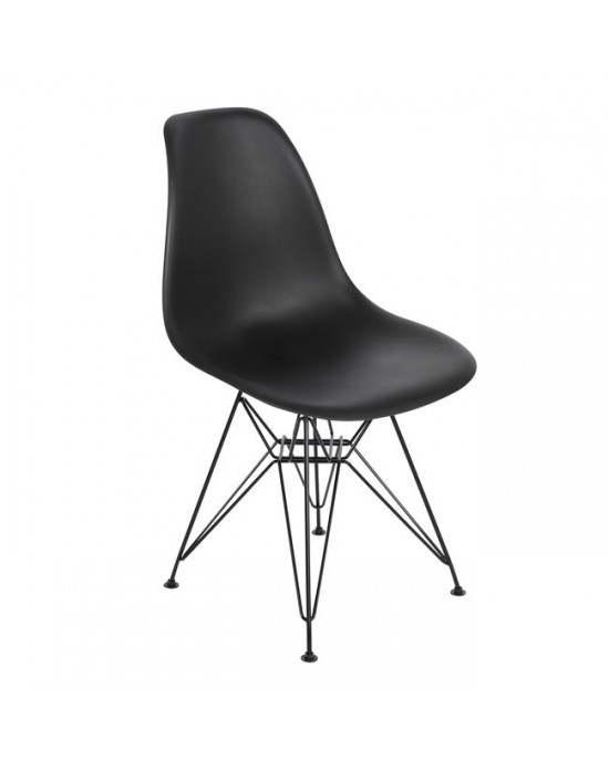 ΕΜ127,2 ART Chair Steel Black / PP Black 1 pack / 4 pcs