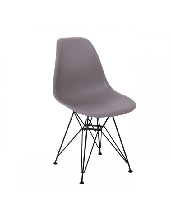 ΕΜ127,9 ART Chair Steel Black / PP Sand Beige 1 pack / 4 pcs