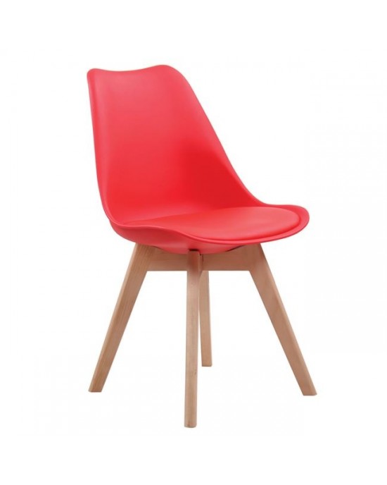 ΕΜ136,34 MARTIN Chair PP Red (assembled cushion) 1 pack / 4 pcs