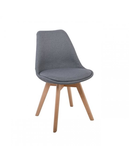 ΕΜ136,44F MARTIN Chair Fabric Grey (assembled cushion) 1 pack / 4 pcs