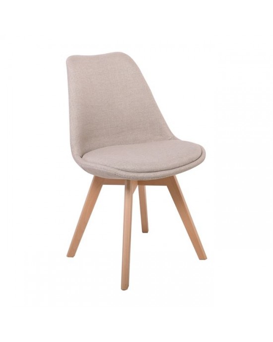 ΕΜ136,94F MARTIN Chair Fabric Beige (assembled cushion) 1 pack / 4 pcs