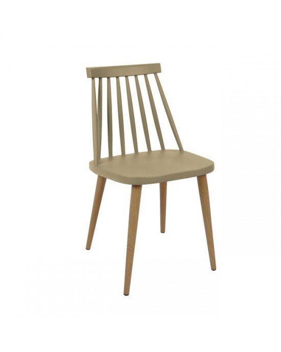 ΕΜ139,91 LAVIDA Chair Metal Natural, PP Tortora Beige 1 pack / 4 pcs