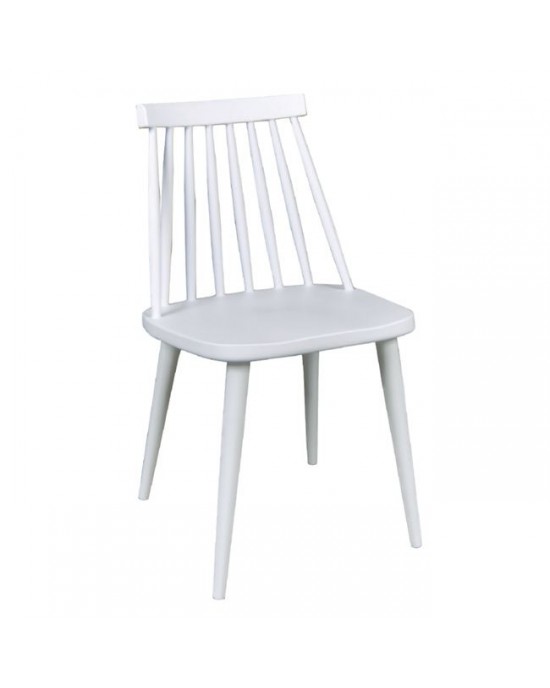 ΕΜ139,11 LAVIDA Καρέκλα Τραπεζαρίας Κουζίνας, Μέταλλο Βαφή Λευκό PP Άσπρο 1 pack / 4 pcs-43x48x77cm