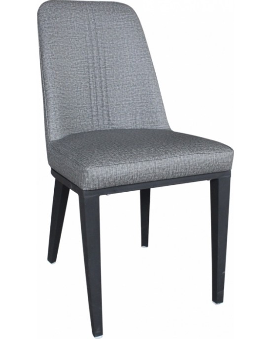 ΕΜ157,1 CASTER Chair Metal Black Paint/Anthracite Linen Pu 2 pack / 6 pcs-45x60x89cm