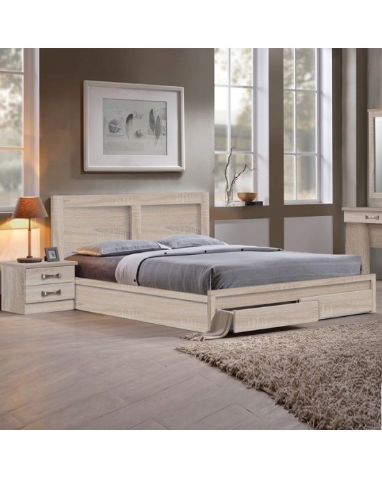 ΕΜ363,2 LIFE Bed With Drawers 160x200 Sonoma