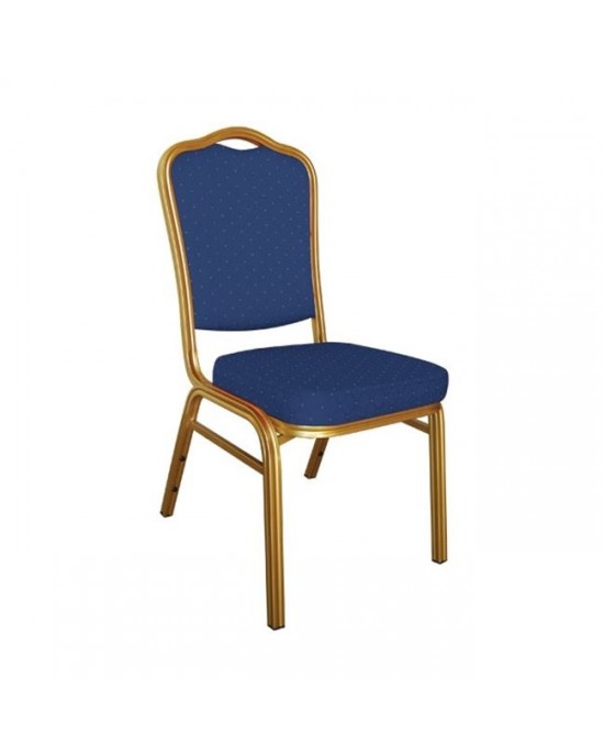 ΕΜ513,2 HILTON Banquet chair/Gold Metal Frame/Blue Fabric 1 pack / 18 pcs