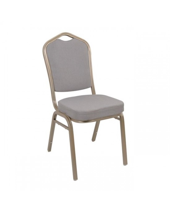 ΕΜ513,51 HILTON Banquet chair/Light Gold Metal Frame/Grey Fabric 1 pack / 18 pcs