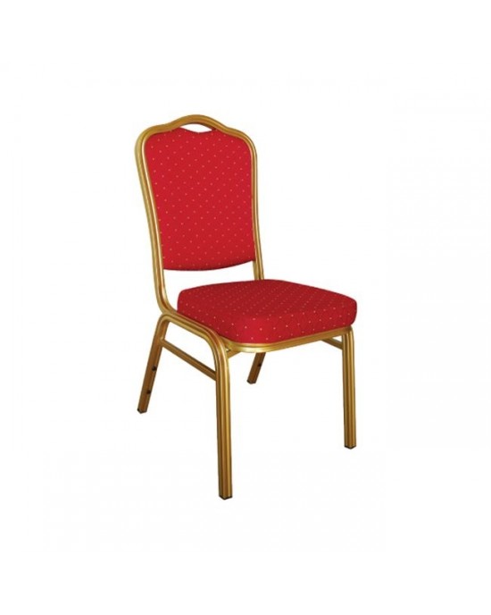ΕΜ513 HILTON Banquet chair/Gold Metal Frame/Red Fabric 1 pack / 18 pcs