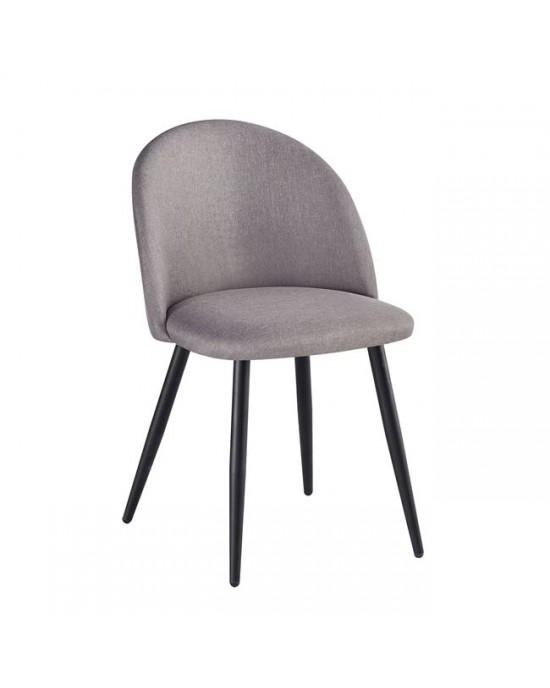 ΕΜ757,10 BELLA Chair Steel Black/Fabric Sand Grey 1 pack / 4 pcs-50x57x81cm