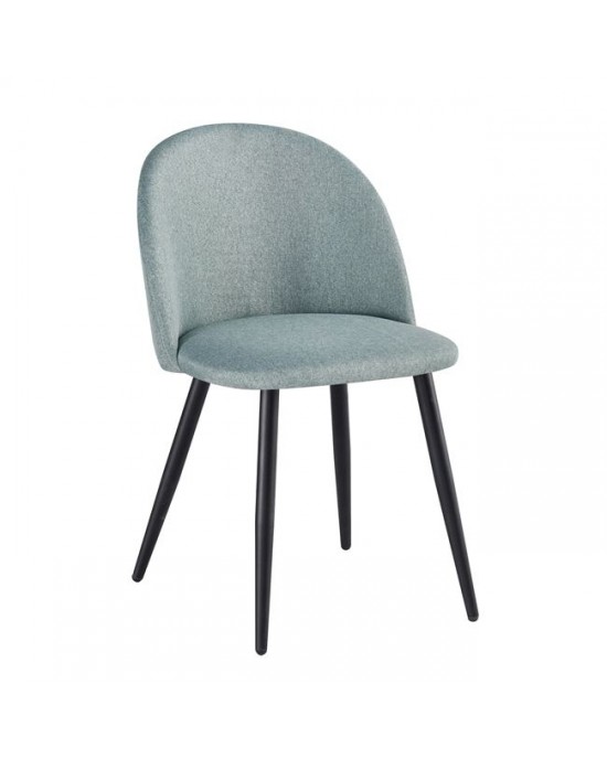 ΕΜ757,20 BELLA Chair Steel Black/Fabric Mixed Green 1 pack / 4 pcs