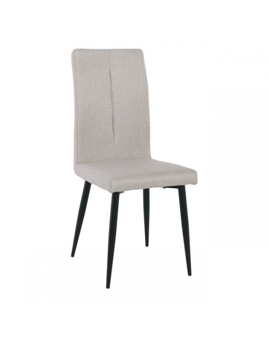 ΕΜ761,1 ΜΙΝΑ Chair Black Metal/Beige Fabric 2 pack / 6 pcs