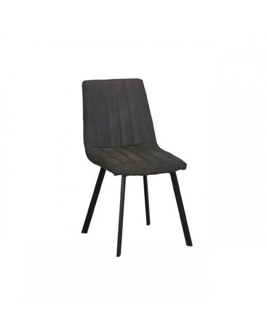 ΕΜ791,1 BETTY Chair Black Metal/Suede Dark Grey Fabric 1 pack / 4 pcs