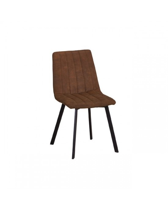 ΕΜ791,2 BETTY Chair Black Metal/Suede Brown Fabric 1 pack / 4 pcs