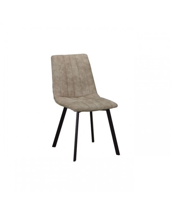 ΕΜ791,3 BETTY Chair Black Metal/Suede Beige Fabric 1 pack / 4 pcs