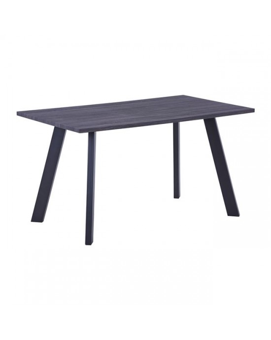 ΕΜ817,2 BAXTER Table 140x80cm Grey Walnut (Black Paint)