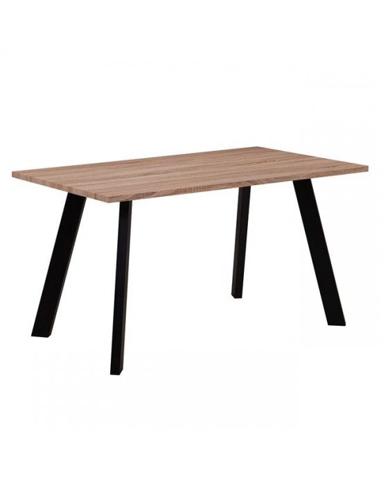 ΕΜ820 BAXTER Table 120x70cm Sonoma (Black Paint)- 120x70x75cm