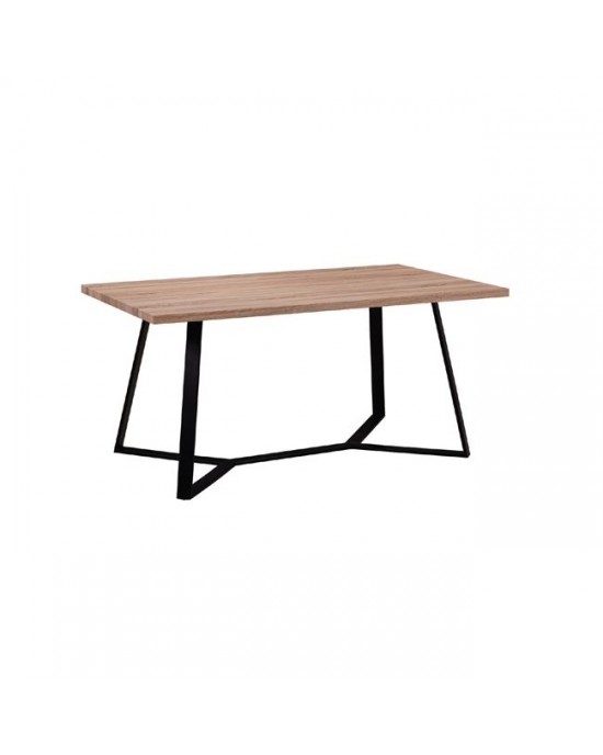 ΕΜ821,1 HANSON Table 160x90cm Natural (Black Paint)