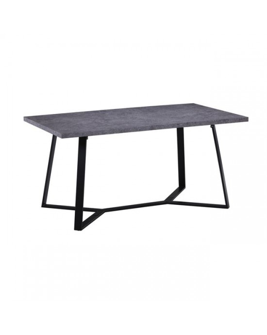 ΕΜ821,3 HANSON Table 160x90cm Cement (Black Paint)
