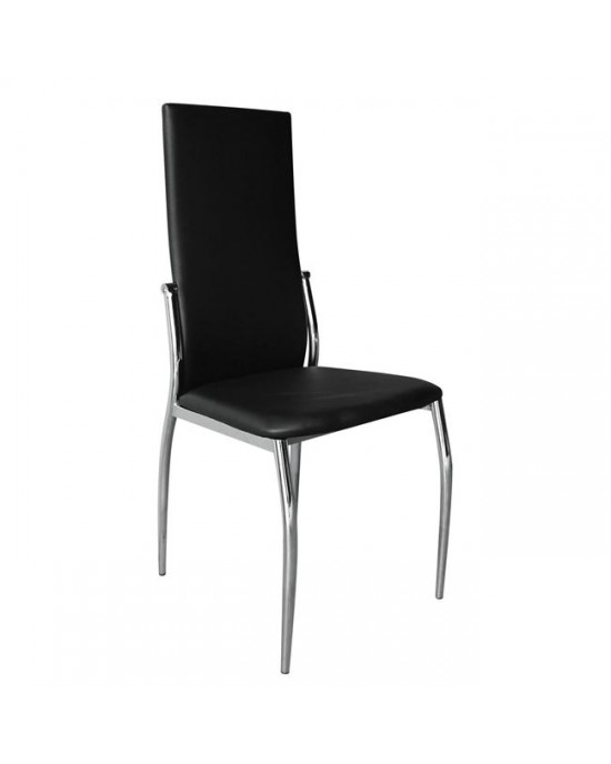 ΕΜ903,01 FRESH Chair K/D Chromed Frame/Black Pvc 2 pack / 4 pcs- 45x52x100cm