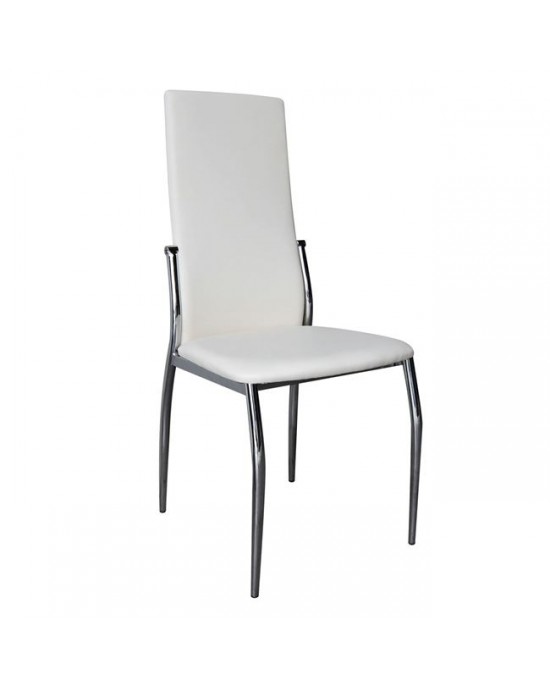 ΕΜ903,02 FRESH Chair K/D Chromed Frame/Dark Cream Pvc 2 pack / 4 pcs-45x52x100cm