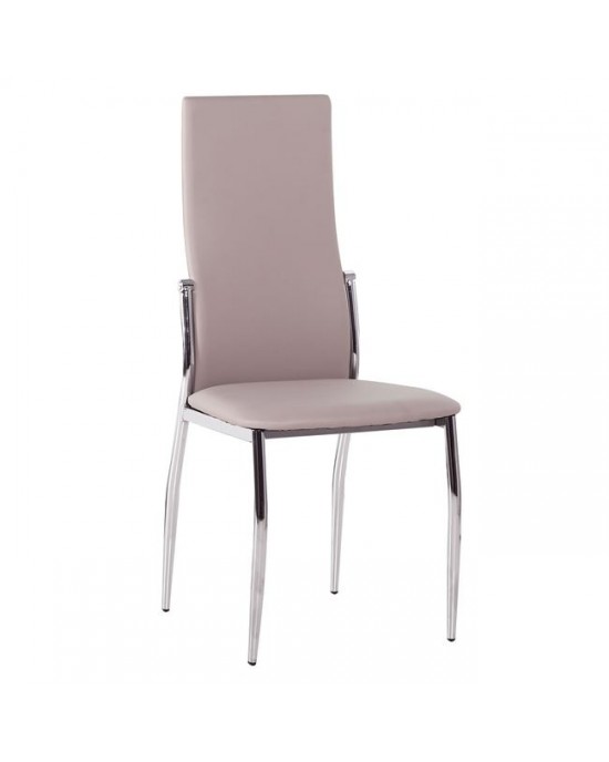 ΕΜ903,5 FRESH Chair K/D Chromed Frame/Cappuccino Pvc 2 pack / 4 pc-45x52x100cm