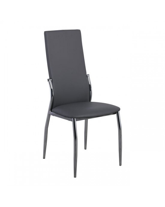 ΕΜ903,7 FRESH Chair K/D Chromed Frame/Grey Pvc 2 pack / 4 pc-45x52x100cm