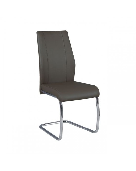 ΕΜ913,3 TULIP Chair Pu Brown Mocha 1 pack / 4 pcs-43x57x98cm