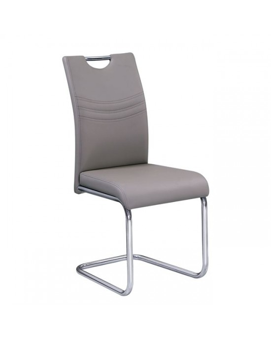 ΕΜ914,2 CROFT Chair Pu Cappuccino 1 pack / 4 pcs- 43x58x97cm