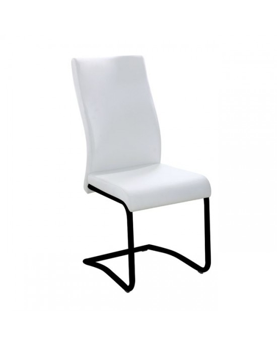 ΕΜ931,1Μ BENSON Chair Steel Black/Pvc Cream 1 pack / 4 pcs-46x52x97cm