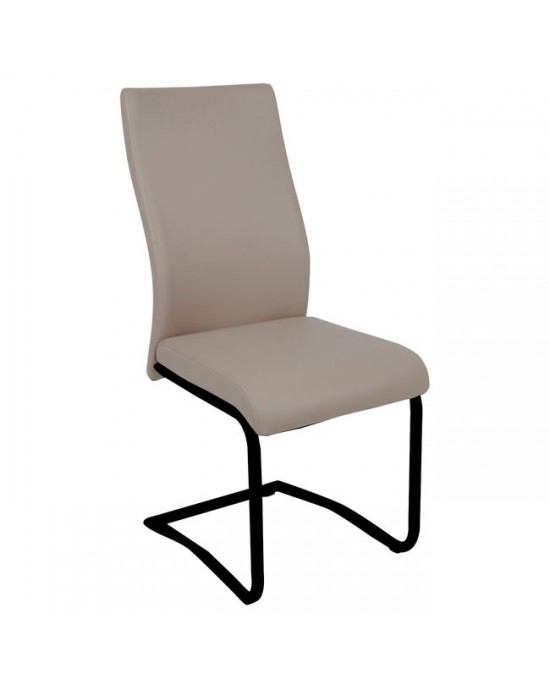 ΕΜ931,2Μ BENSON Chair Steel Black/Pvc Cappuccino 1 pack / 4 pcs-46x52x97cm