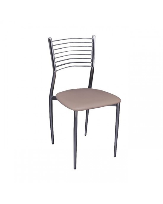 ΕΜ935,4 VIVIAN Chair, Pvc Cappuccino 1 pack / 6 pcs-40x44x83cm
