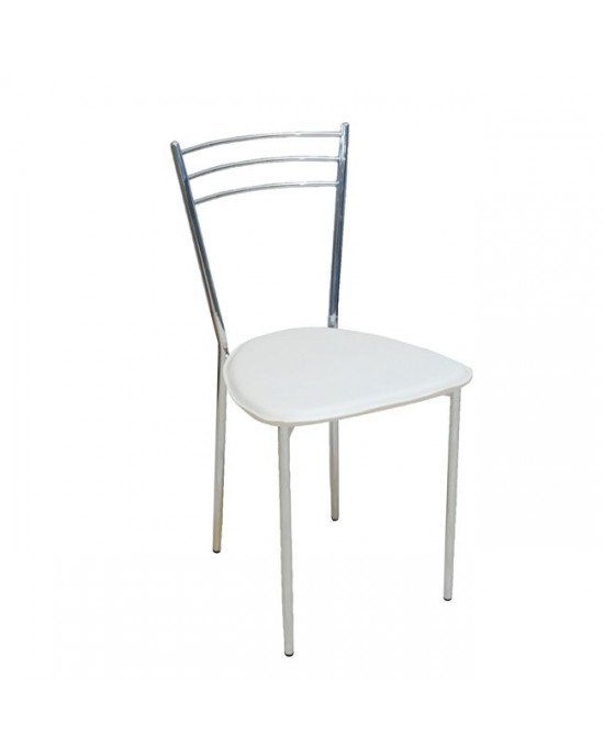 ΕΜ936,1 VALETTA Chair, Pvc Dark Cream 1 pack / 6 pcs-40x47x81cm