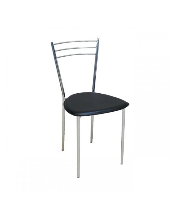 ΕΜ936,2 VALETTA Chair, Pvc Black 1 pack / 6 pcs-40x47x81cm